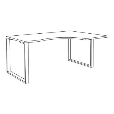 3253310200050-Bureau compact LOFTER - L160 cm - Retour à droite - Plateau imitation noyer - pied carbone - (pied de renfort obligatoire à rajou--1