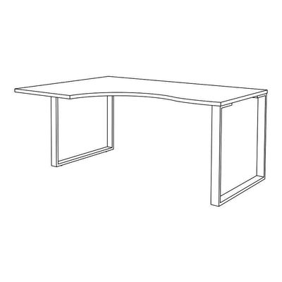0404000123347-Bureau compact LOFTER - L160 cm - Retour à gauche - Plateau imitation Erable - pied Carbone - (pied de renfort obligatoire à rajou--1