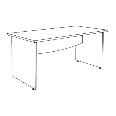 3253310174825-Bureau droit DUAL - L80 - Pieds blanc - plateau imitation Erable--5