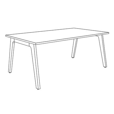 3253310163317-Bureau STEELY Manager - L180 x P100 x H72,5 cm - plateau imitation Chêne clair - Pieds blanc--3