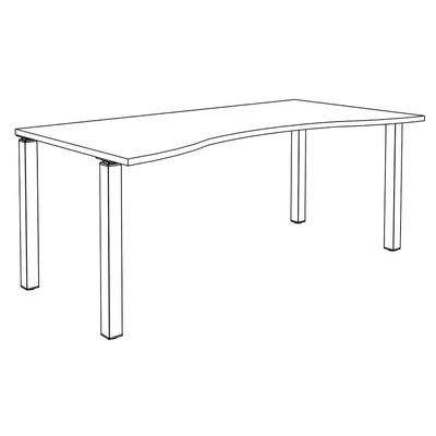 3253310165281-Bureau vague symétrique EXPRIM - L180 cm - Plateau Blanc perle - Pieds blanc--4