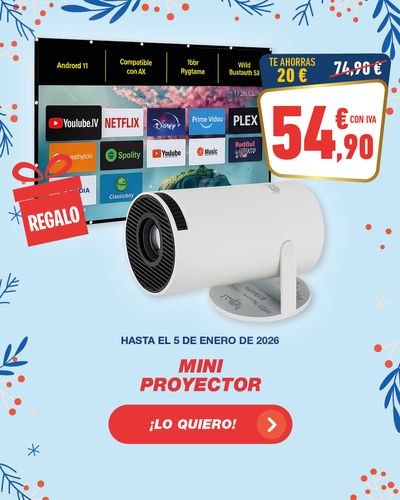 MINI PROYECTOR + LONA DE PROYECTOR 120