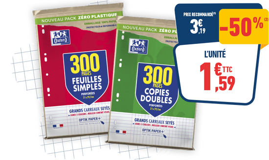 300 feuilles simples ou copies doubles