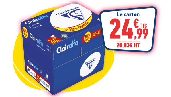 Carton de papier blanc Clairalfa