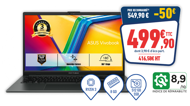 PC Portable Asus 15'