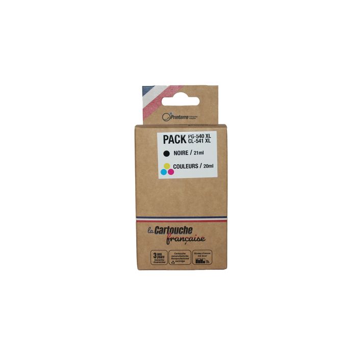 Pack 2 Cartouches PG-540XL/CL-541XL Noir et Couleurs COMPATIBLE