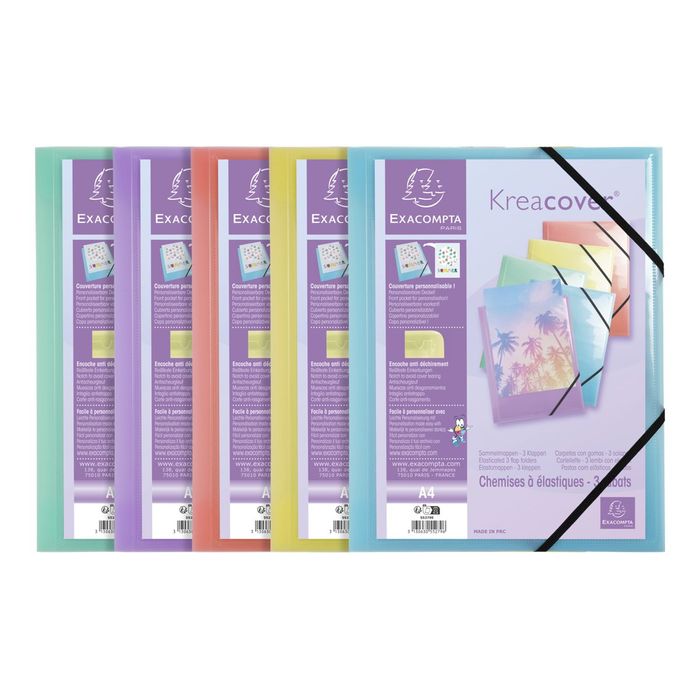 Pochette de rangement transparente Pastel Aquarelle Violet A4