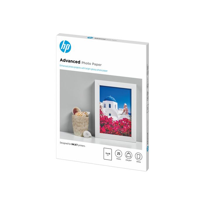 HP - Papier photo brillant - 13 x 18 cm - 250 g/m² - 25 feuilles
