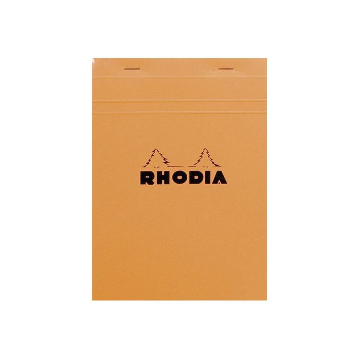 3030920166002-Rhodia Basics - Bloc notes - A5 - 160 pages - réglé avec marges - 80g - orange-Avant-0