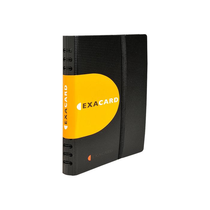 Exacompta Porte-cartes Exacard Exactive® avec index, capacité de 320 cartes,  160 pochettes, 265 x 250 mm, polypropylène, noir - Cartes de visites