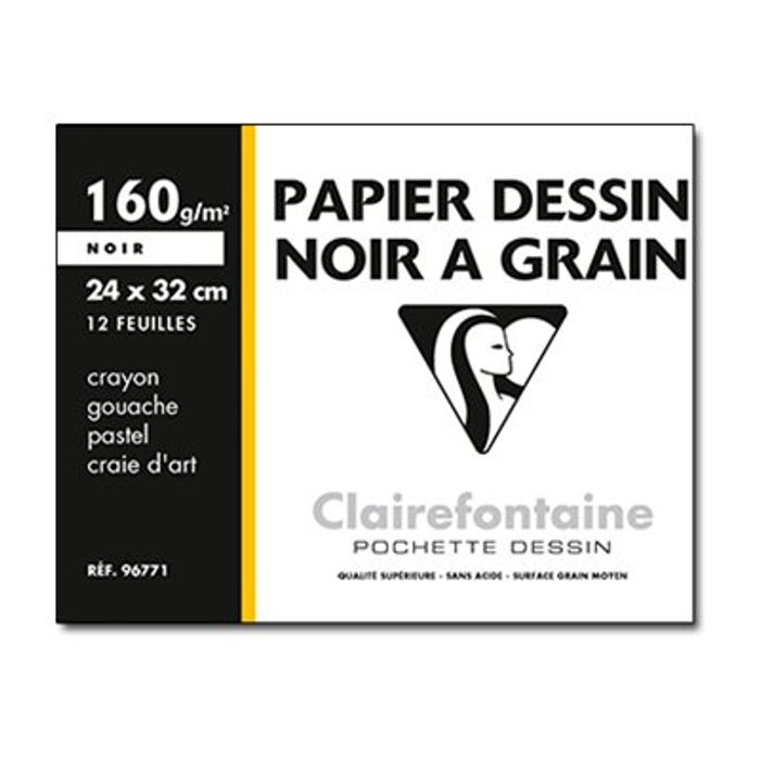 Pochette papier dessin à grain Clairefontaine