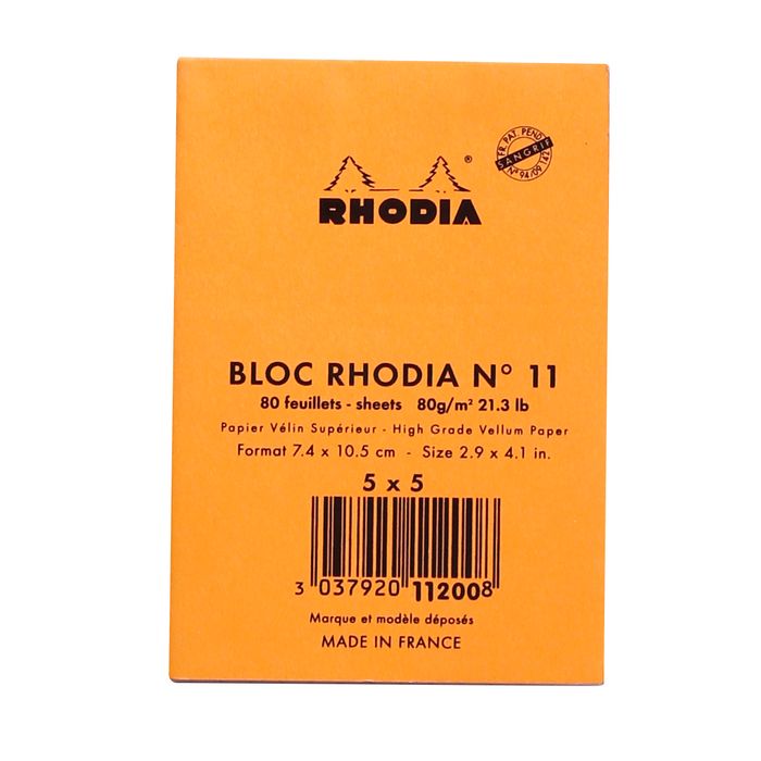 Bloc notes - A4 - 21x29,7 cm - Petits Carreaux - 80 feuilles - Orange -  Rhodia