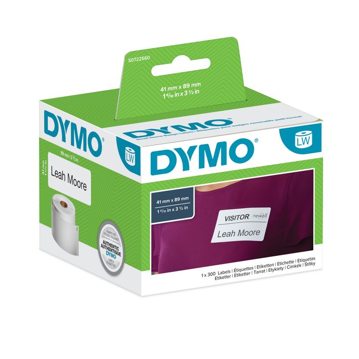 Dymo LetraTAG - Ruban d'étiquettes papier auto-adhésives - 1 rouleau (12 mm  x 4 m) - fond blanc écriture noire Pas Cher