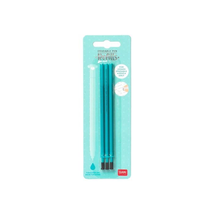 Legami - Pack de 3 recharges pour stylo gel effaçable - turquoise Pas Cher