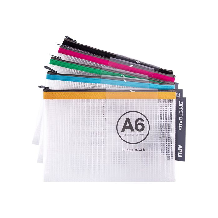 ✓ Pochette à zip pour document A6 Apli Zipper Bags couleur Surtido en stock  - 123CONSOMMABLES