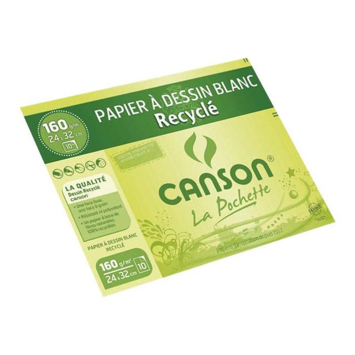 Canson® - Papier Millimétré - Recyclé - Pochette de 10 Feuilles