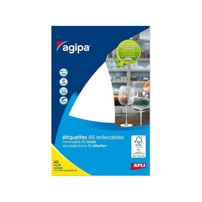 Apli Agipa - 105 Étiquettes blanches rondes - diamètre 19 mm - réf