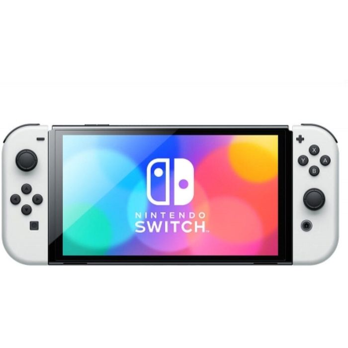 Nintendo Switch OLED - Console de jeu avec station d'accueil et manettes  Joy-Con blanche Pas Cher