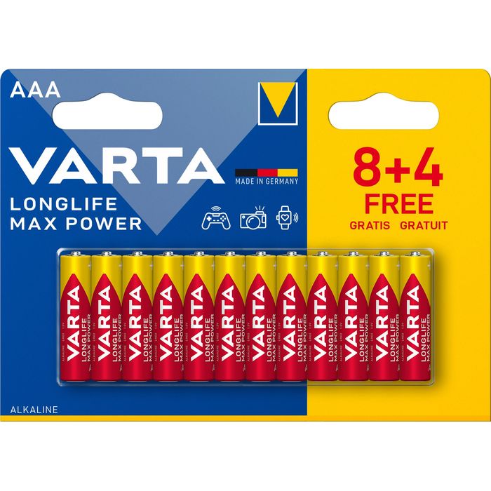 Blister de 6 piles + 2 gratuites VARTA LR03 - AAA - High Energy/ Longlife -  Alcaline - 1.5V