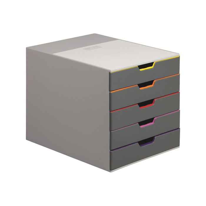 4005546701608-Durable Varicolor - Module de classement 5 tiroirs - multicolore-Angle gauche-0
