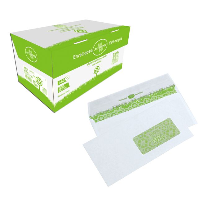 GPV - 500 Enveloppes DL 110 x 220 mm - 80 gr - sans fenêtre - blanc - bande  adhésive Pas Cher