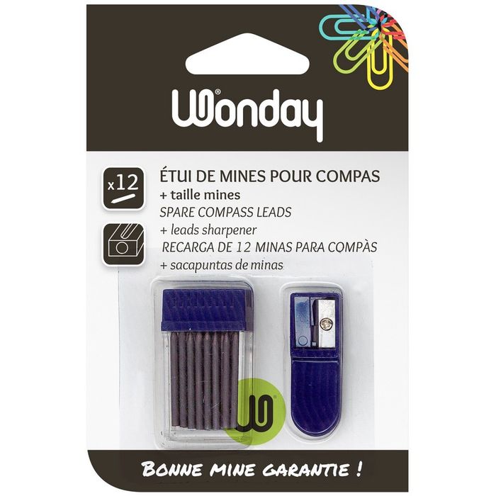 Wonday - Etui de 12 mines de compas Pas Cher