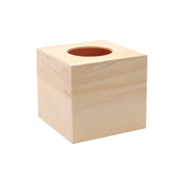 Graine Creative - boîte à mouchoirs non finie - cube - 14 x 14 x 12.5 cm -  bois Pas Cher