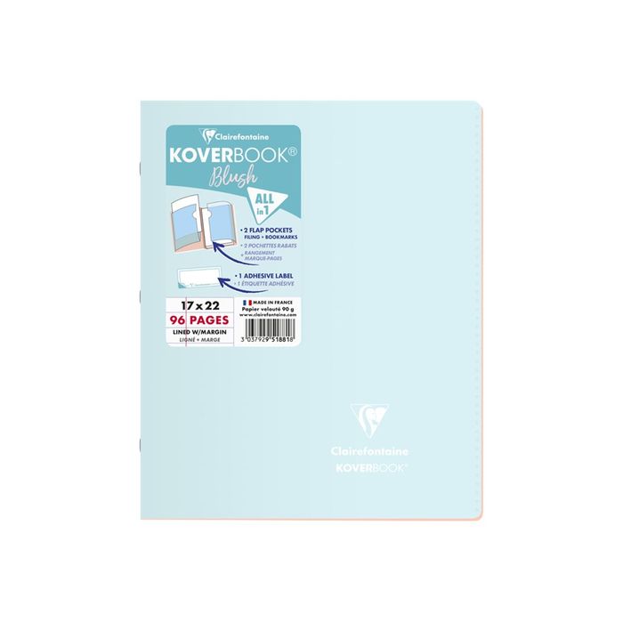 Cahier reliure intégrale enveloppante Koverbook Blush A4 160 pages