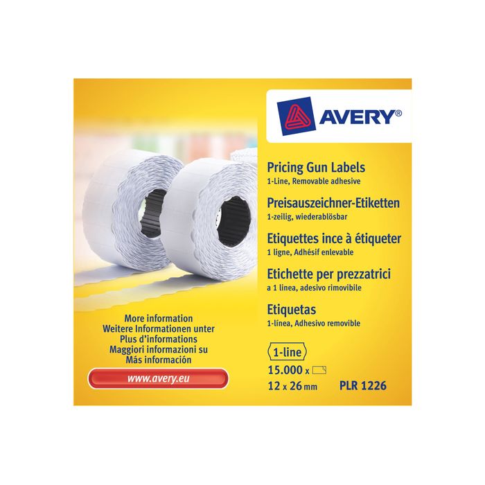 Avery - 10 rouleaux de 1500 étiquettes amovibles pour étiqueteuse