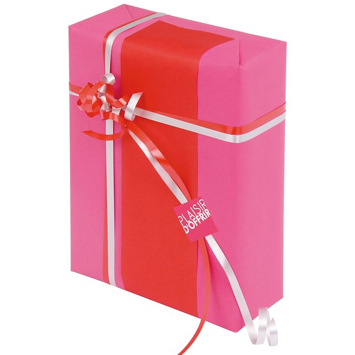 Papier cadeau luxe rose et blanc - Papier cadeau recto verso