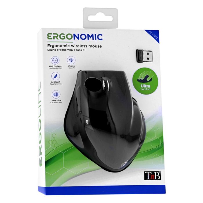 3303170068113-T'nB Ergo Line - souris sans fil ergonomique - noir, argent--8