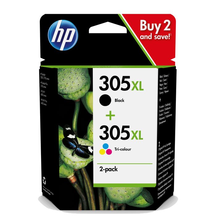 Cartouche compatible HP 301XL - pack de 2 - noir, cyan, magenta, jaune -  Uprint