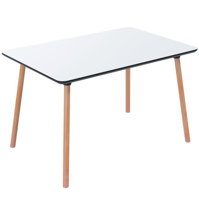 3660141226652-Table de restauration rectangulaire PALOMBA - L120 x P80 x H75 cm - pieds hêtre - plateau blanc--0