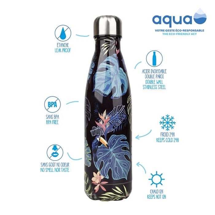 Aqua Pastel - Bouteille isotherme 500 ml - double paroi - disponible dans  différentes couleurs - Viquel Pas Cher