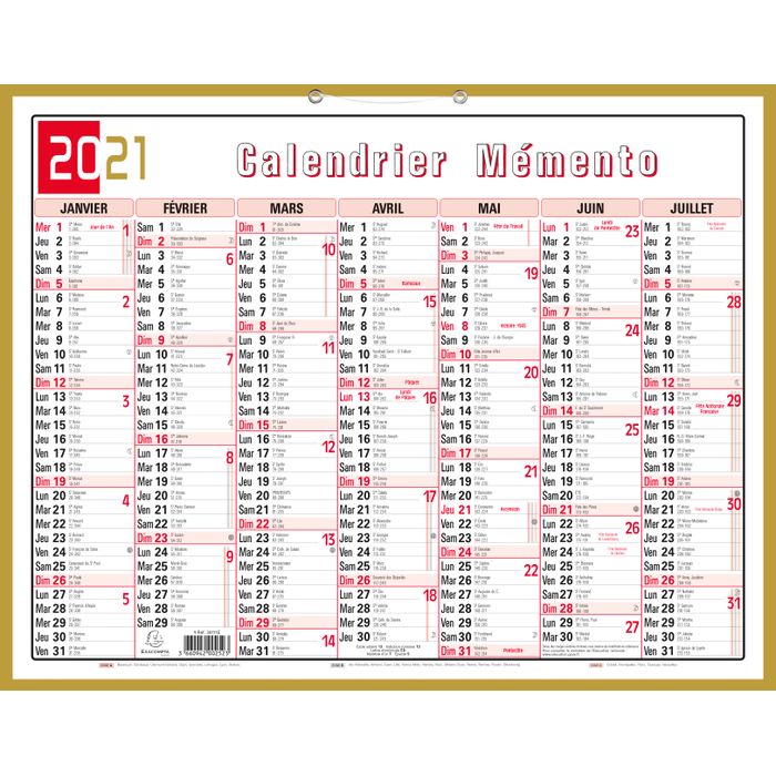 Calendrier Mural Exacompta 2026 - Illustrations Fleurs Aquarelles - 7 Mois Par Face, Format 43 X 33,5 Cm - Décoratif Et Pratique