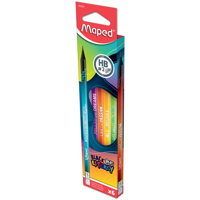 CRAYON HB BLACK PEPS EMBOUT GOMME MAPED MESSAGE