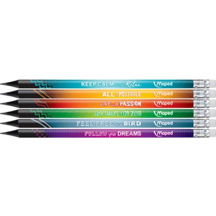 Maped Black'Peps Energy - Crayon à papier - HB - embout gomme - disponible  dans différentes couleurs Pas Cher