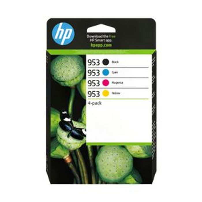 HP 953 Pack de 4 - noir et 3 couleurs - cartouche d'encre originale  (6ZC69AE) Pas Cher | Bureau Vallée