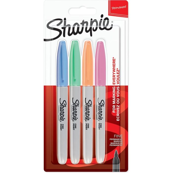 Sharpie - Pack de 4 marqueurs permanents - pointe fine - couleurs pastels  assorties Pas Cher