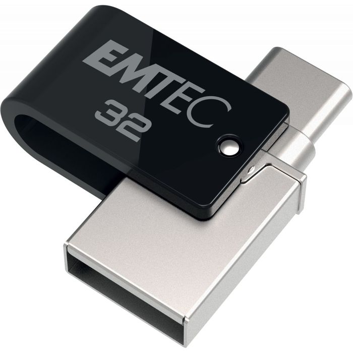 Clé USB 3.2 Type C Emtec D400 - 32Go (Noir) à prix bas