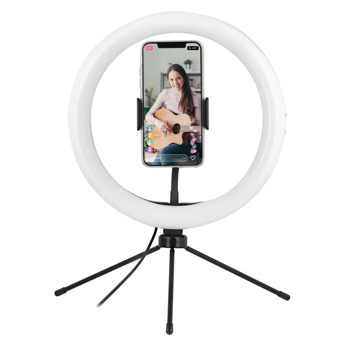 Ring Light LED Lampe Selfie de Bureau avec Fonction Bluetooth