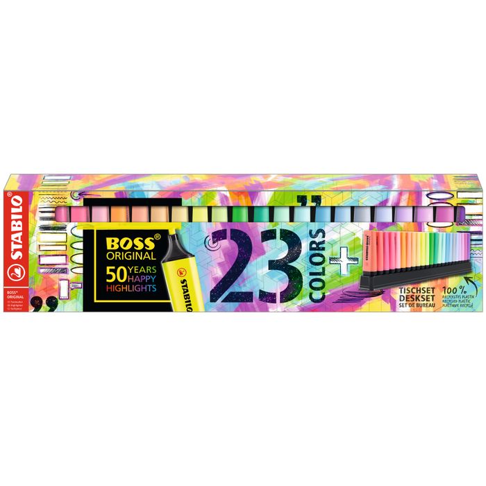 STABILO BOSS ORIGINAL - Set de bureau de 23 surligneurs - couleurs  assorties Pas Cher