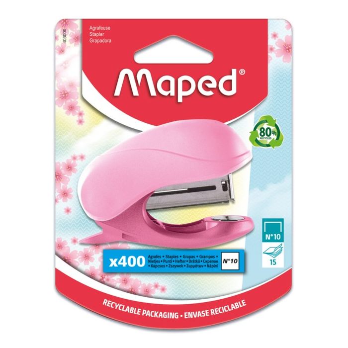 Agrafeuse Vivo Mini MAPED 540400 / Rose ou Bleu