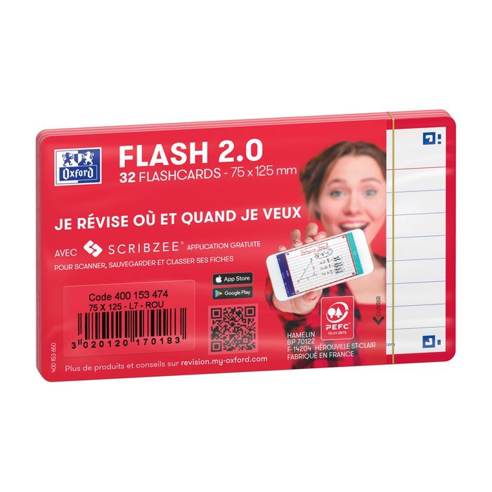OXFORD Flash Cards 2.0, 80 flash cards/set, A7(75 x 125mm