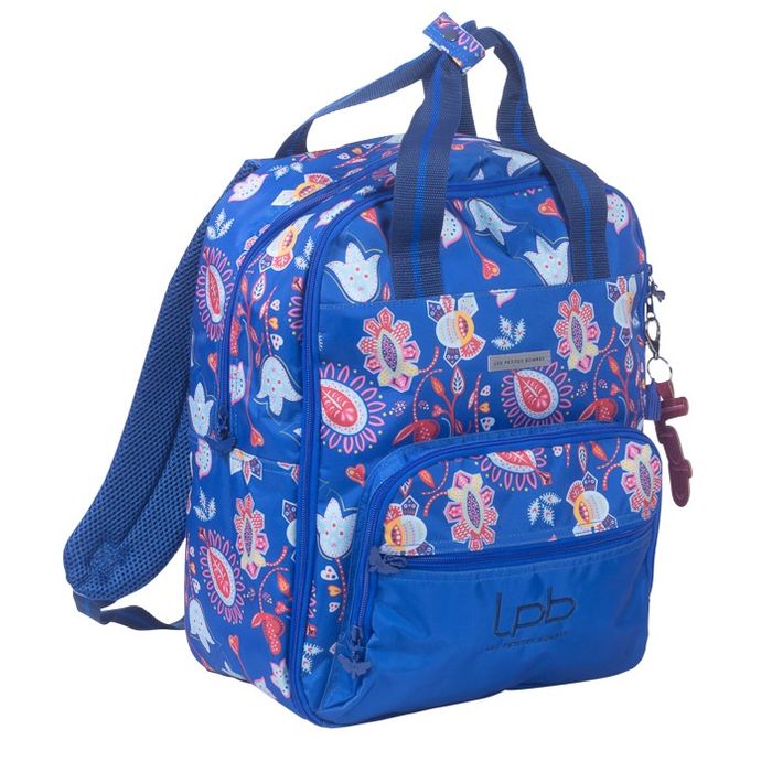 Sac dos Les Petites Bombres Cachemire 2 compartiments bleu