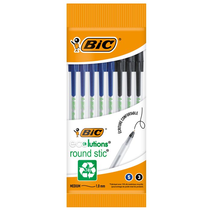 U Brand Lot de 6 stylos à bille écologiques à encre hybride aux couleurs  vives