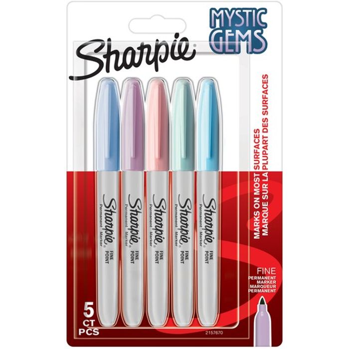 Sharpie Mystic Gems - lot de 5 marqueur - couleurs assorties