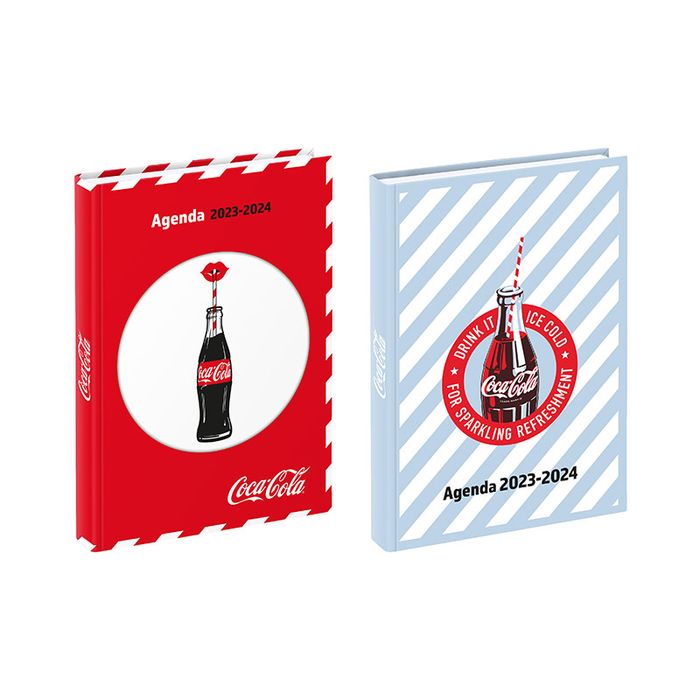 Agenda Coca Cola - 1 jour par page - 12 x 17 cm - bleu ou rouge