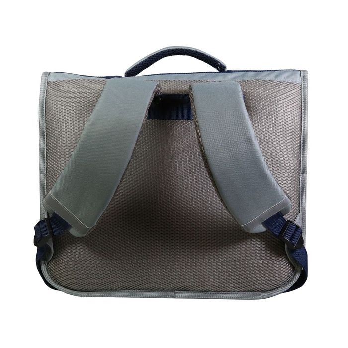 Cartable Lili Lou 38cm - Gris Et Rose | 2 Compartiments, Poche Bouteille, Bretelles Matelassées | Cartable École Fille - Rentrée Scolaire
