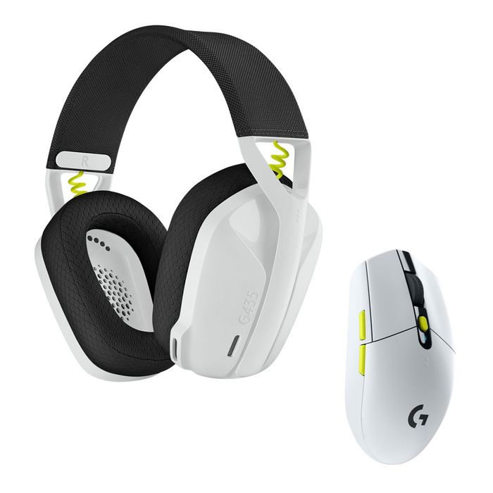 Logitech G435 SE +G305 SE - pack gaming casque + souris Lightspeed sans fil  - blanc et noir Pas Cher